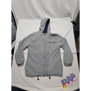 Tommy Hilfiger Mens Rare Vintage Reversible Fleece Spell Out  Jacket Jeans Sz L